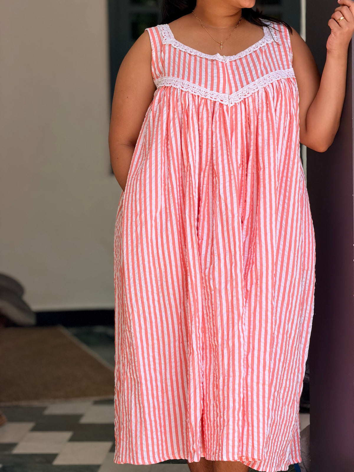 Peach stripe candy