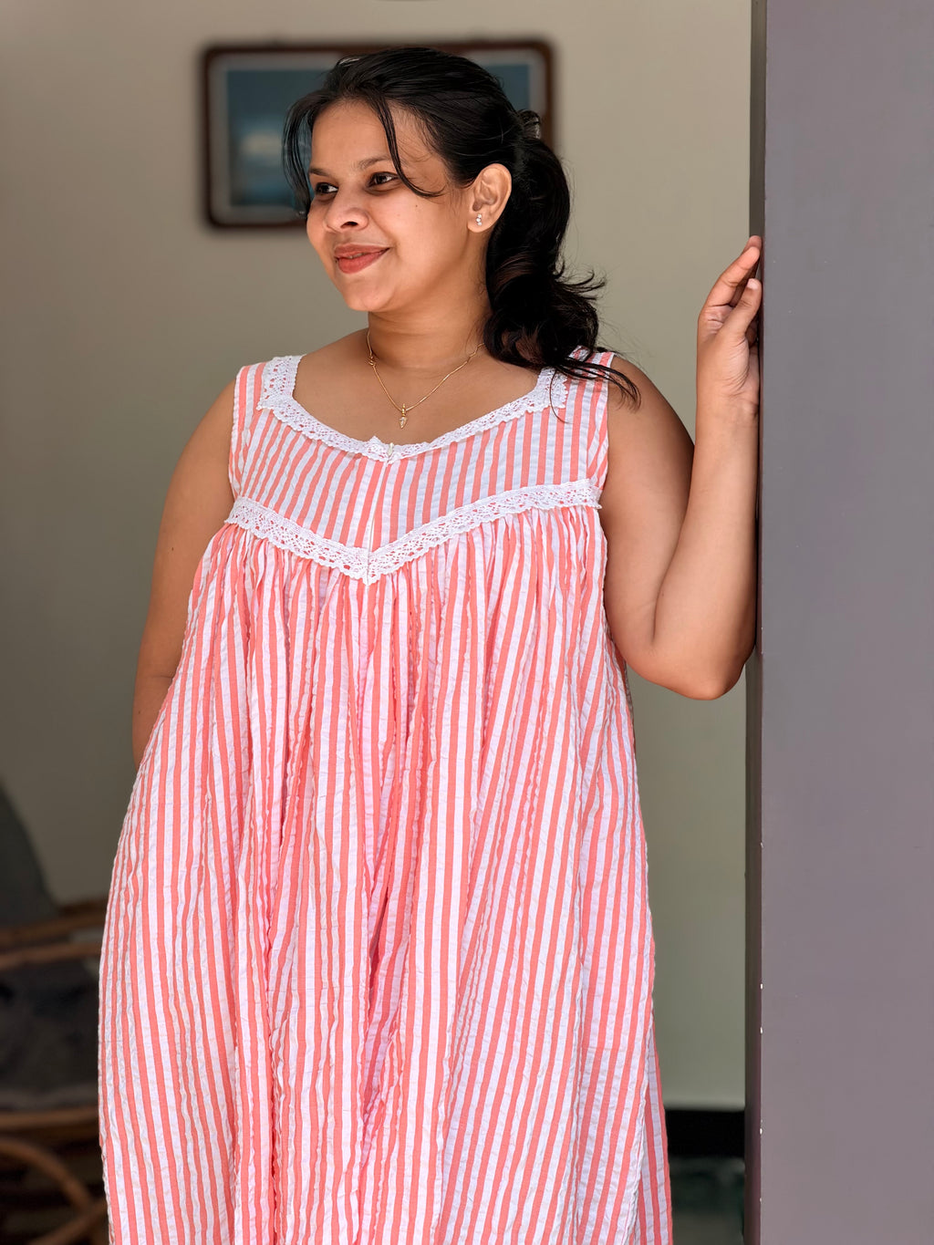 Peach stripe candy