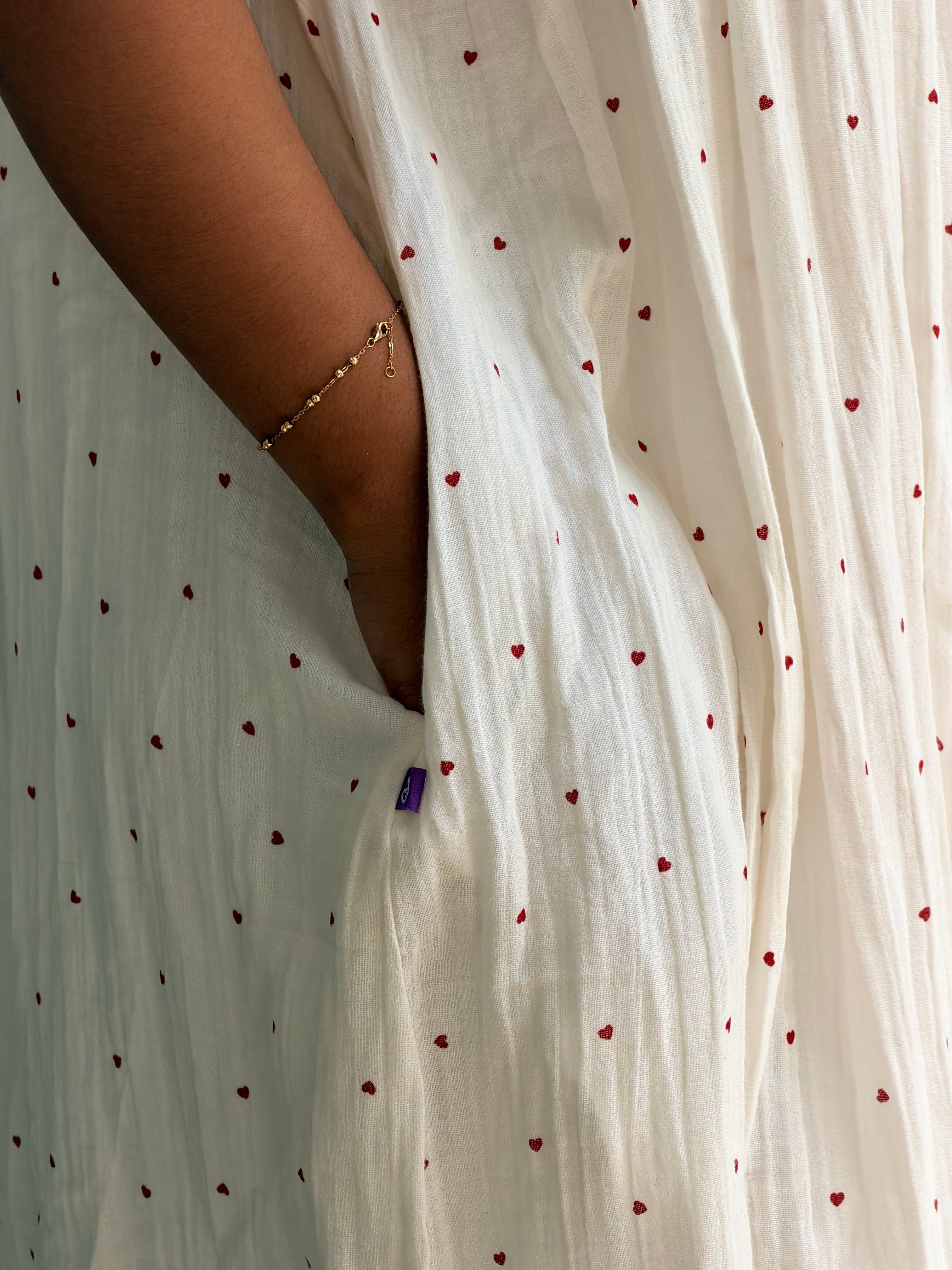 White with red heart