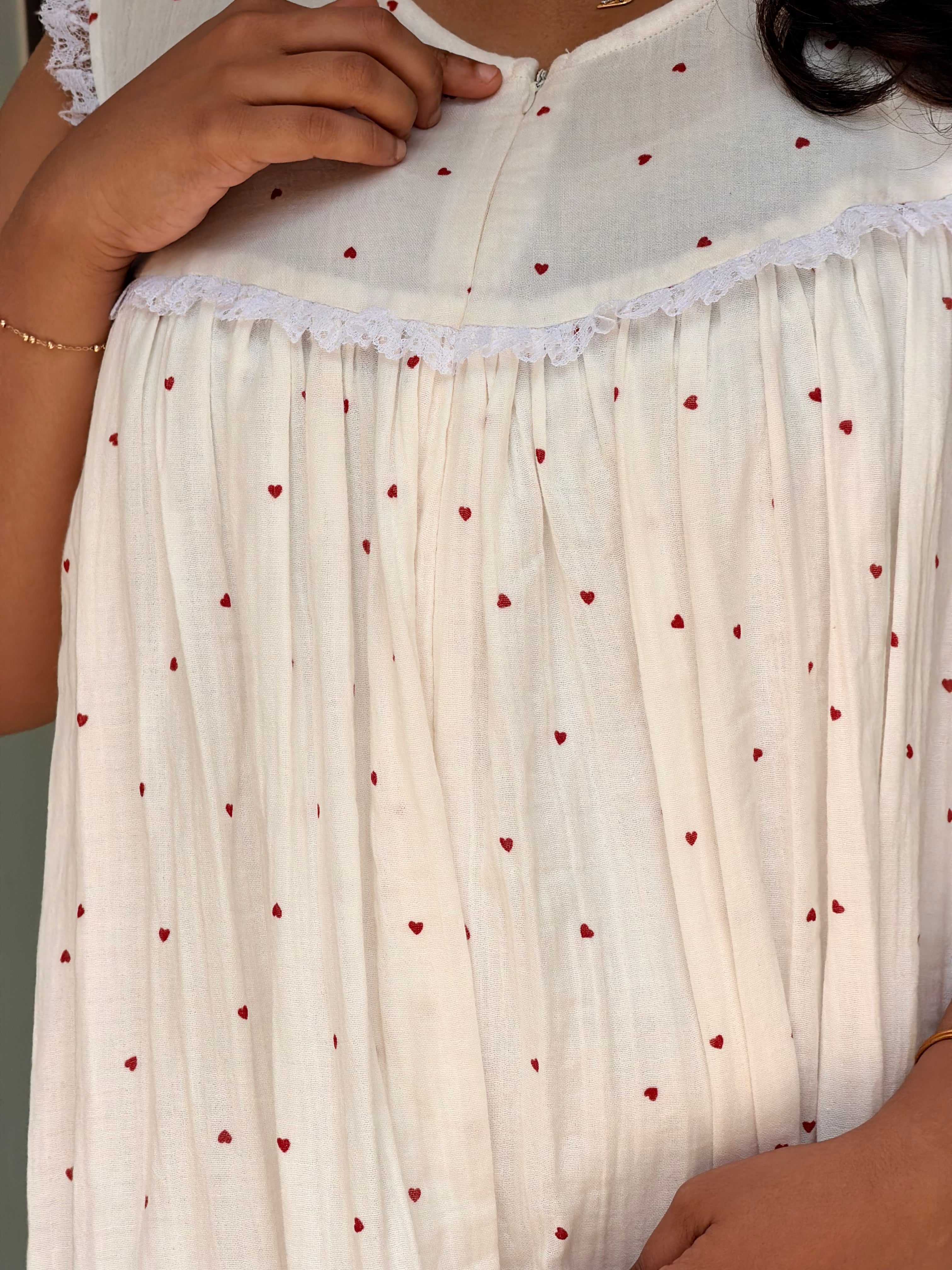 White with red heart